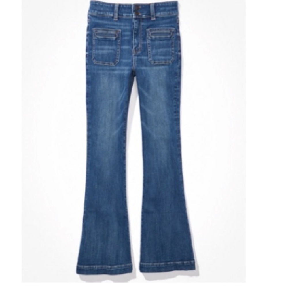 American Eagle Outfitters High-Waisted Flare Jeans - Blue